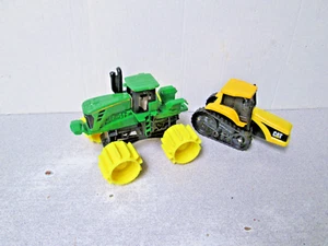 1998 4"" FRICTION MATTEL BULLDOZER & ERTL 5"" HIGH-BOY FARM TRAKTOR - Bild 1 von 5