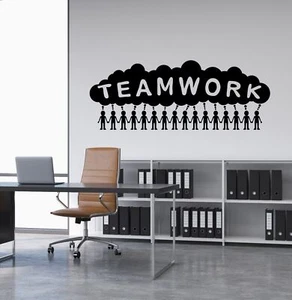 Vinyl-Wandtattoo Teamwork Logo Geschäftsarbeiter Home Office Dekor Aufkleber 4342ig - Bild 1 von 3