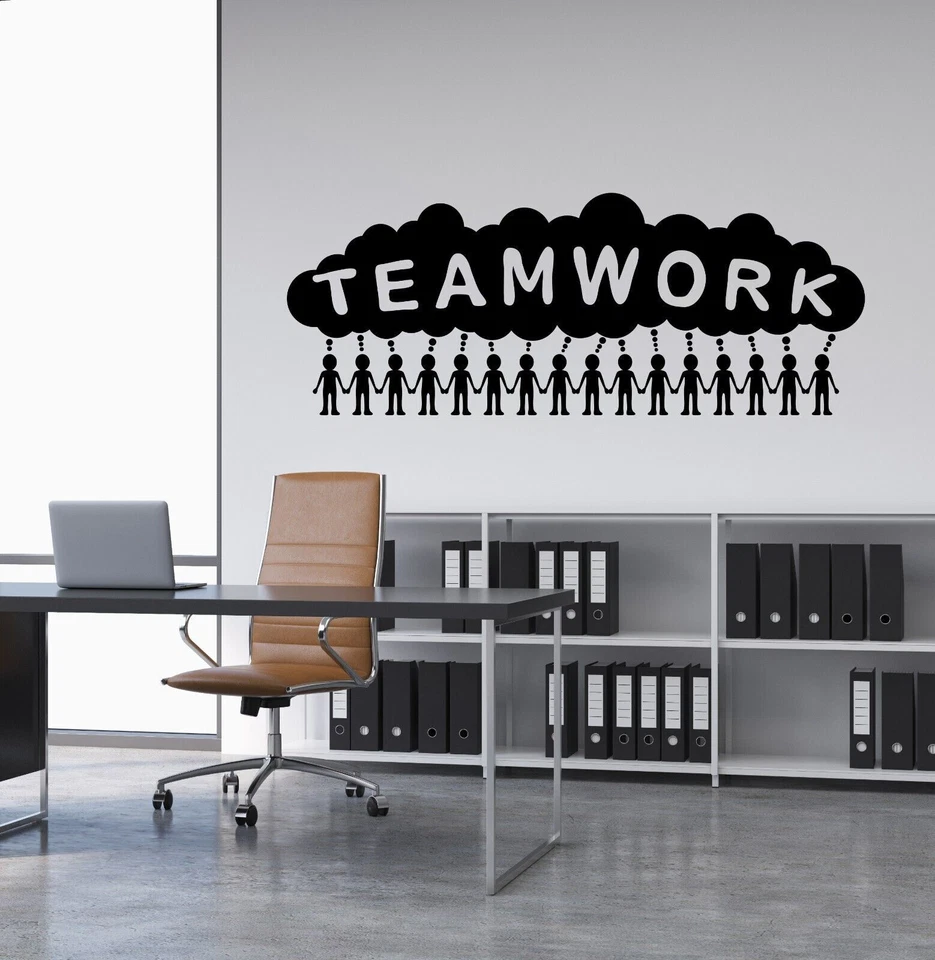 Vinyl Wall Decal Teamwork Logo Business Workers Home Office Decor Sticker 4342ig - Image 1 of 3