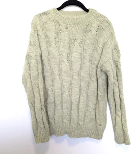 Pastiche Pullover mit Zopfmuster Damen Größe M grün Alpaka Wolle Fischer Opa - Bild 1 von 9