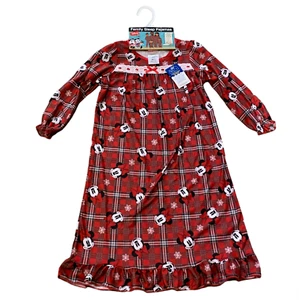 Disney Minnie Mouse Plaid Christmas Nightgown Dress Family Sleep Pajamas Sz 4T - Picture 1 of 11