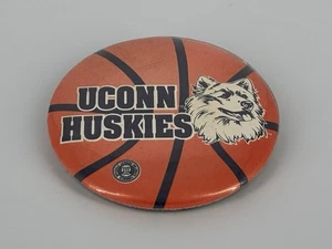 HTF UCONN Huskies Vintage Basketball Button Pin Pinback 2.25” NCAA - Picture 1 of 5