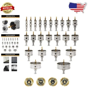 Juego de sierras perforadoras de carburo TCT - Kit de 23 piezas para corte de metal y acero sin esfuerzo - Imagen 1 de 8