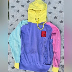 TEDDY FRESH Heavyweight Pastel Color Block Hooded Sweatshirt Unisex Medium - Picture 1 of 10