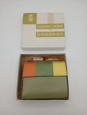 Vtg Princess Gardner Color Block  Wallet Change Purse Billfold Credit Card Box - Image 1 of 4