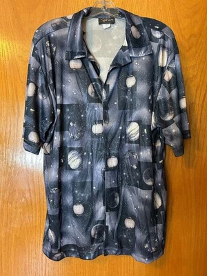 Camisa masculina vintage ícone pop lua planetária preta/cinza GG (LEIA A DESCRIÇÃO) - Imagem 1 de 4