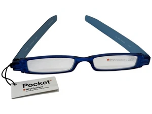 B+D Pocket Tech Lectores +2,00 Gafas de Lectura Azul Compacto Plegable con Estuche NUEVO - Imagen 1 de 6
