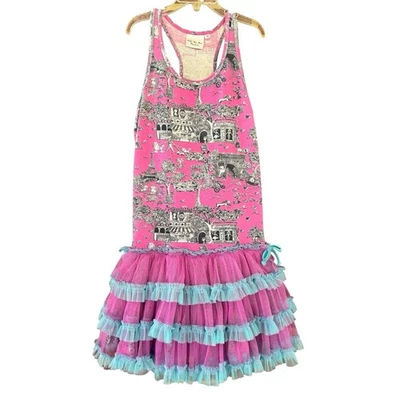 Ooh! La, La! Vestido de Fiesta de Alta Costura Niñas Talla 10 París Estampado Tul Tutú Estrás Foto 1 de 4