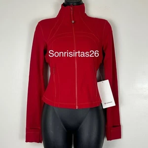 Chaqueta corta Lululemon Define nueva con etiquetas *Nulu rojo oscuro talla 6 rara agotada - Imagen 1 de 12