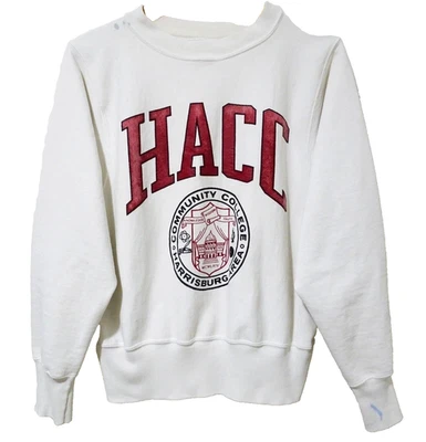 S/M Vtg 80s 90s HACC Harrisburg PA Oversized Distressed Reverse Weave Sweatshirt - Image 1 of 4