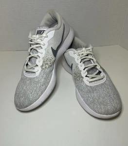 Nike Flex Contact Running Shoes Women's Size 10 White/Silver 908995-100 - Picture 1 of 14