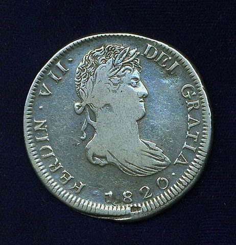MEXICO WAR OF INDEPENDENCE ZACATECAS 1820-Zs  8 REALES SILVER COIN Cover