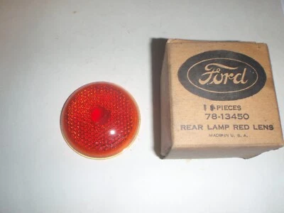 Nuevo de Lote Antiguo Original Original Ford Luz Trasera Luz Trasera Lente Vidrio Rojo 1937 Ford Cars Foto 1 de 4