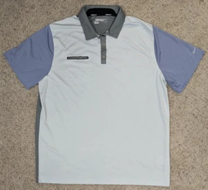 Nike Golf Shirt Mens 2XL XXL White Polo Colorblock Dri-Fit Pocket Performance - Picture 1 of 11