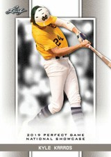 KYLE KARROS 2019 "1ST EVER PRINTED" LEAF PERFECT GAME NIKE ROOKIE CARD #285! 