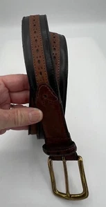 Johnston Murphy Belt Men’s Size 38 Brown Black Leather American Glove Cowhide - Picture 1 of 13