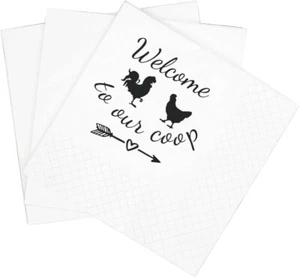 Paquete de 100 servilletas de pollo SharkBliss Bienvenido a nuestra cooperativa ~NUEVO~ - Imagen 1 de 2