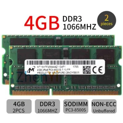 8G 8GB 2x 4GB DDR3 Speicher RAM für MacBook Pro 13" Aluminium 2009 Bis 2010 DE - Bild 1 von 4