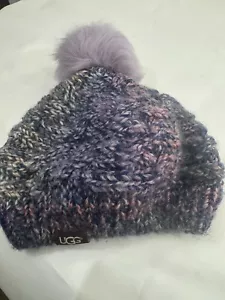 UGG Australia Multi-color Pom Beanie With Shearling Sheepskin Fur From Spain - Picture 1 of 4