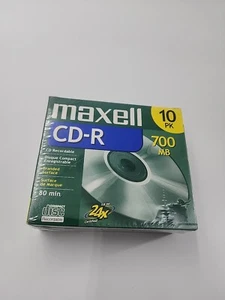 Maxwell Discs CD-R 700 MB 80 MIN 1x To 24x Recordable New Sealed 10 Pack - Picture 1 of 6