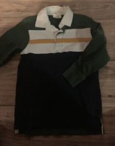 Crazy 8 Boys Long Sleeve Polo Shirt Size Xs 4 Green White Yellow - Picture 1 of 2