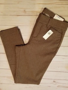 Brown Houndstooth Pants Size 0 Old Navy High Rise Pixie Skinny Ankle Pants - Picture 1 of 5