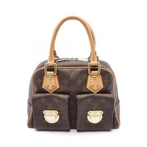 LOUIS VUITTON Manhattan PM Hand bag M40026 Monogram leather Brown Used Women LV - Picture 1 of 9