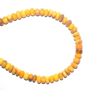 925 Argento Fine Giallo Opale Gemma 5-6 MM Rotondo Perline 7 " Filo Bracciale - Foto 1 di 6