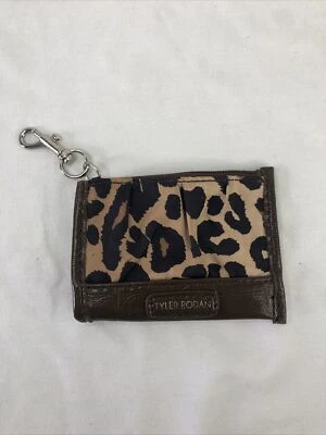 Tyler Rodan Coin Purse Zipper Wallet With Keychain And Clip- Faux Leopard Print - Image 1 of 4