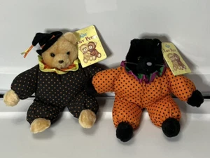 Russ Luv Pets Halloween Shadow Black Cat And Baby Boo Bear Vintage 8" Plush/bean - Picture 1 of 6