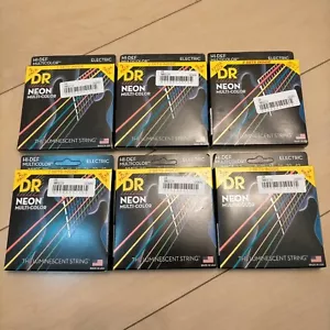 6er Set DR NEON HI-DEF MEHRFARBIGE NMCE2/9 9-42 LUMINESZIERENDE E-GITARRENSAITE - Bild 1 von 5