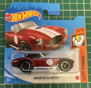 Hot Wheels Shelby Cobra 427 S/C Red White Muscle Mania Number 250 New & Unopened - Picture 1 of 6