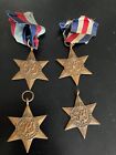 Original WW2 Group of 4 British Military Campaign Star Medals  NO RESERVE