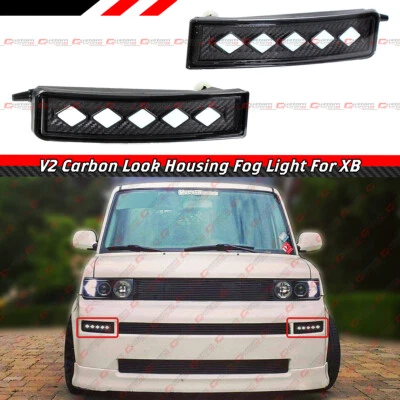 PARA 2003-07 SCION XB ASPECTO CARBONO CARCASA DIAMANTE BLANCO LED DRL PARACHOQUES LUCES ANTINIEBLA Foto 1 de 4