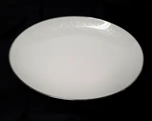 Noritake China Lorelei Oval Serving Platter #7541 Ivory White Floral  - Picture 1 of 5