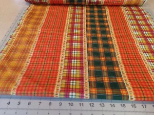 1 YD X 44" VINTAGE COLORFUL PLAIDS STRIPES UNIQUE /WAMSUTTA NEW COTTON #6828 - Picture 1 of 4