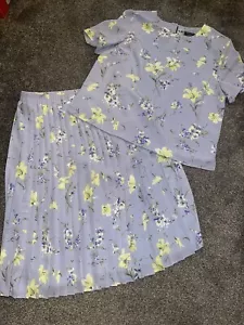 Womens Debenhams Classics 2 Piece Blouse & Skirt Set Floral Size 16 Wedding (50) - Picture 1 of 5
