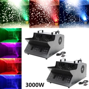 2Pcs 3000W Smoke Fog Bubble Machine RGB LED Light DMX Stage DJ Fog Bubble Blower - Picture 1 of 12
