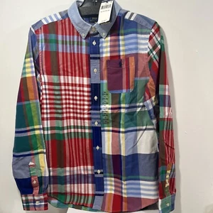 Ralph Lauren Polo Boys Long Sleeve Shirt Colorful Plaid NWT Size XL(18-20) - Picture 1 of 7
