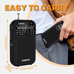 XHDATA D-220 Radio FM Portátil AM SW Mini Altavoz Portátil Reproductor de Bolsillo Regalo - Imagen 1 de 6
