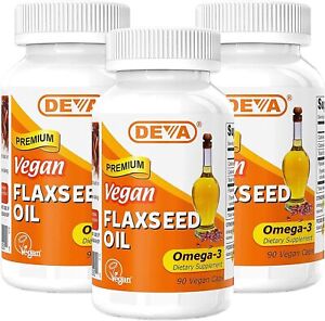 DEVA Organic Vegan Vitamins Flax Seed Oil - Rich in Omega-3, Cold-Pressed & Unre