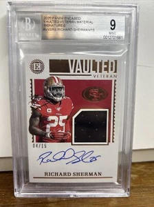 2020 Richard Sherman Vaulted Veteran Material Signatures 4/15 BGS 9 Auto 10 - Picture 1 of 4
