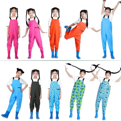 Chest Waders Waterproof Fishing Hunting Boot Foot Wading Pants Girl&boy W/rubber - Image 1 of 4
