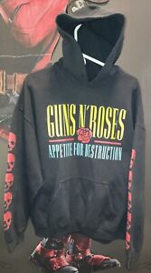 Guns N Roses Vintage Appetite For Destruction Hoodie Hoody Pullover Licensed XL