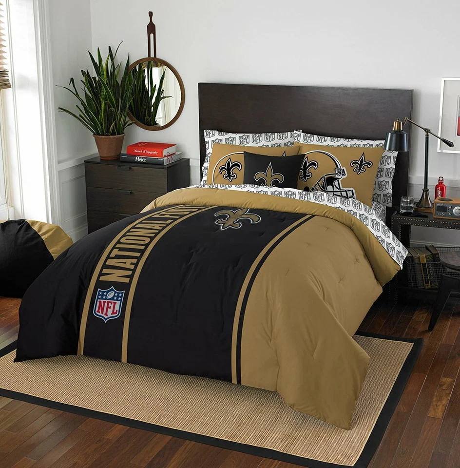 Juego de cama en bolsa tamaño completo con licencia oficial NFL New Orleans Saints Foto 1 de 1