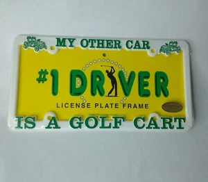 My Other Car Is A Golf Cart Plastic Novelty License Plate Frame Golfer Gift Idea - Picture 1 of 12