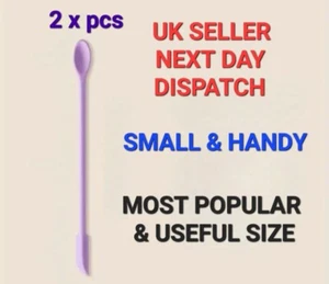 2xPcs Small Silicone Spatula, Mini Jar Scraper Small Silicone Spatula Makeup UK - Picture 1 of 19