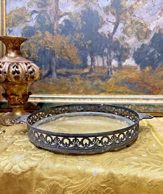 surtout de table argent massif XIXe st empire minerve decor laurier palmette - Photo 1/4