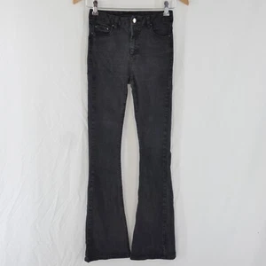 Asos Schlagjeans schwarz Slim Fit Stretch Bootcut Y2K 90er High Rise Gr. W25 - Bild 1 von 6