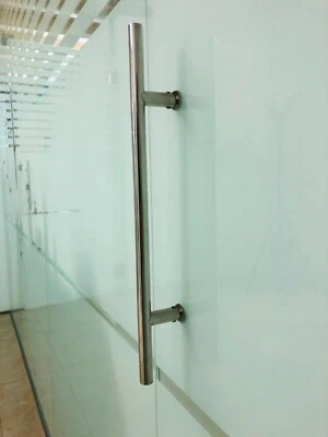 Maniglia per Porta a Vetro  400 millimetri in Acciaio Inox lucido a specchio - Immagine 1 di 3